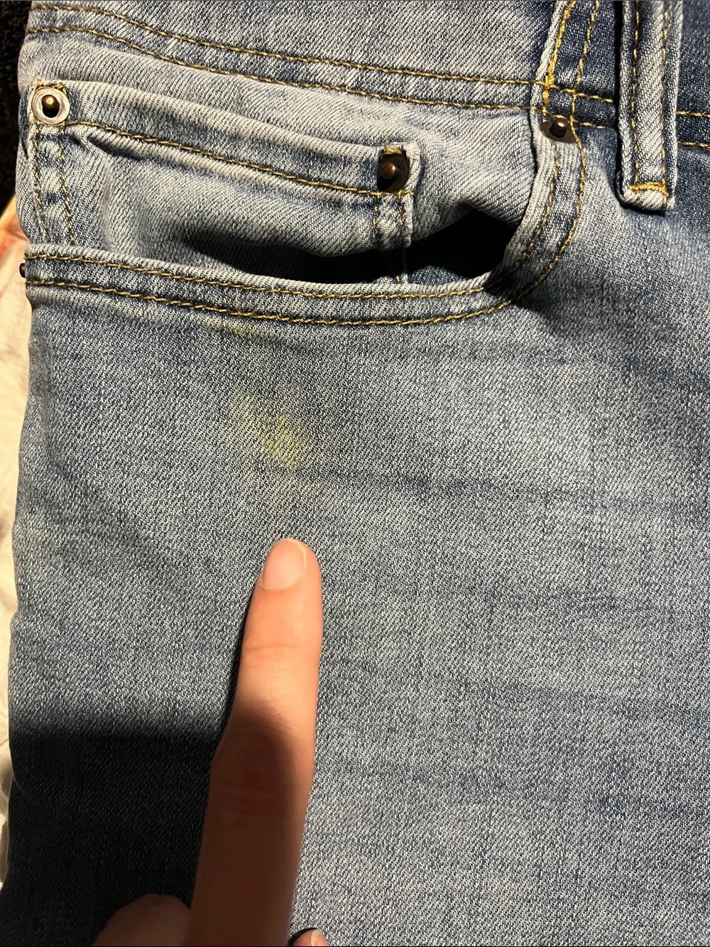 Men's light blue straight legged jeans